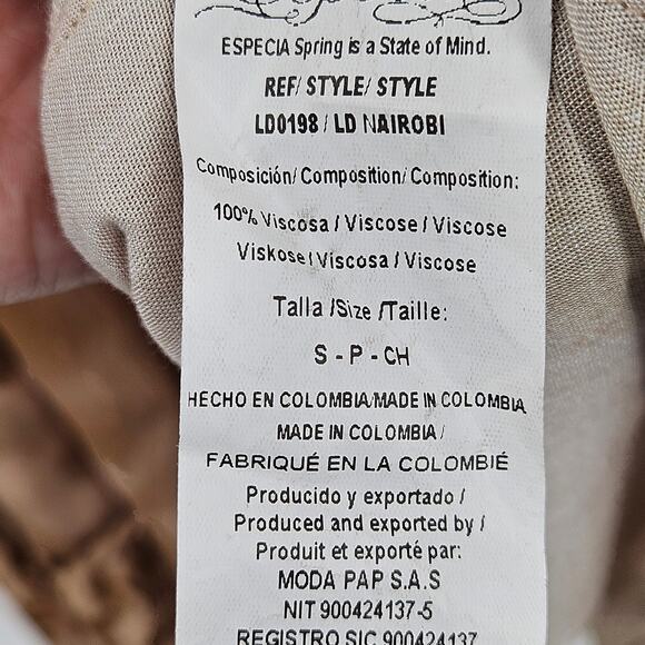 Especia Nairobi Animal‎ Print Smocked Maxi Dress Size Maternity S Tiered - Picture 7 of 10